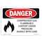 Signmission OSHA Danger Sign, 10" Height, 14" Width, Rigid Plastic, Compressed Gas Flammable Content, Landscape OS-DS-P-1014-L-1077 - alternate 1